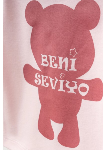 Ayıcık Baskılı Kız Bebek Pijama Takımı 2006-1