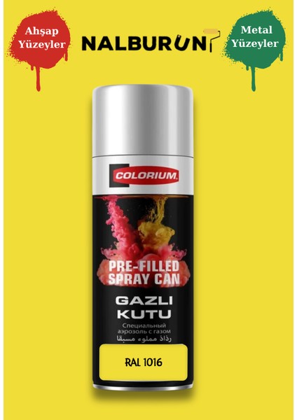 213 Ral Renkleri 400 ml Özel Renklendirilmiş Selülozik Parlak Sprey Boya