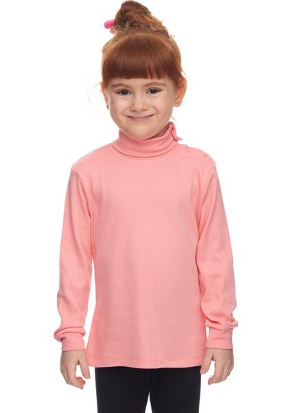 Somon Basic Kız Çocuk Çıtçıtlı Tam Balıkçı Yaka Şardonlu Kışlık Uzun Kollu Tişört