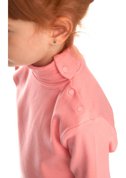 Somon Basic Kız Çocuk Çıtçıtlı Tam Balıkçı Yaka Şardonlu Kışlık Uzun Kollu Tişört modelleri