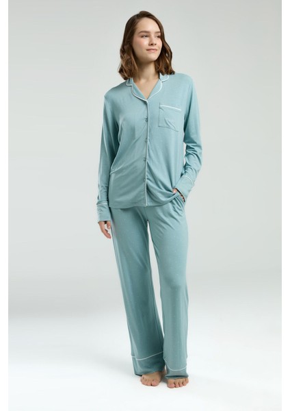 Kadın Yeşil Gömlek Pijama Takım fiyatları
