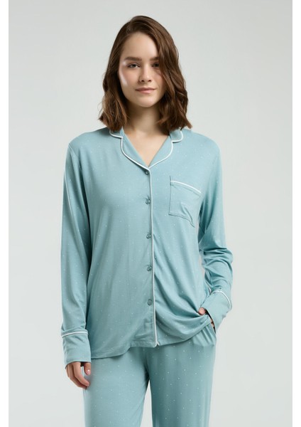 Kadın Yeşil Gömlek Pijama Takım fırsatları