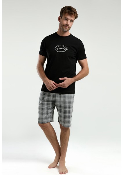 Erkek Siyah Bermuda Takım