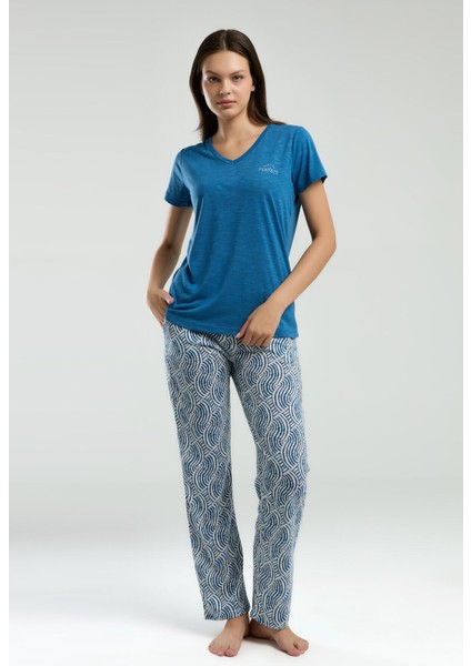 Kadın Lacivert Kısa Kol Pijama Takım fiyatları