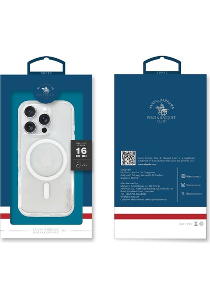 Sbprc iPhone 16 Uyumlu Kılıf Parmak İzi Solisyonlu Sert Şeffaf Magsafe Elroy Kapak