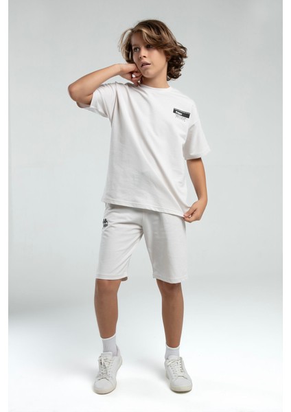 Erkek Çocuk Krem Bermuda Takım modelleri