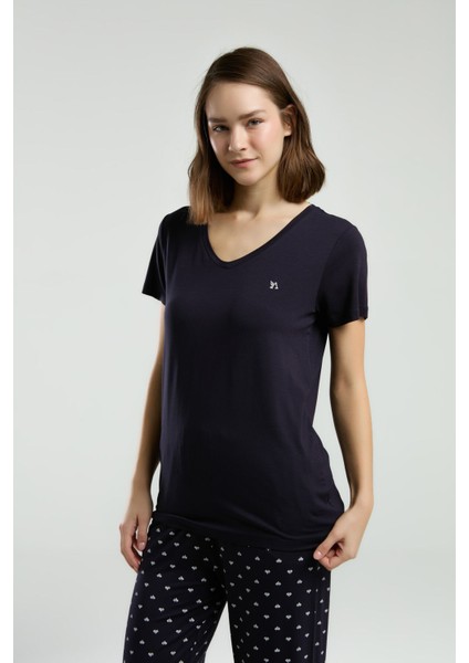 Kadın Lacivert Kapri Takım