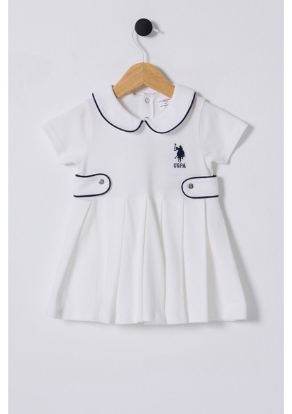 U.S. Polo Assn.. Kız Bebek Beyaz Elbise