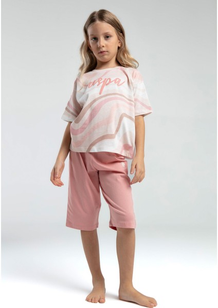 . Kız Çocuk Krem Kapri Takım