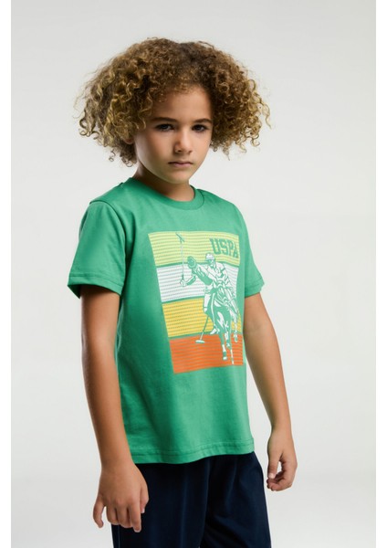 . Erkek Çocuk Yeşil Kısa Kol Pijama Takım