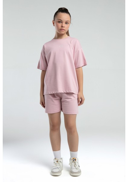 Kız Çocuk Pembe Şort Takım