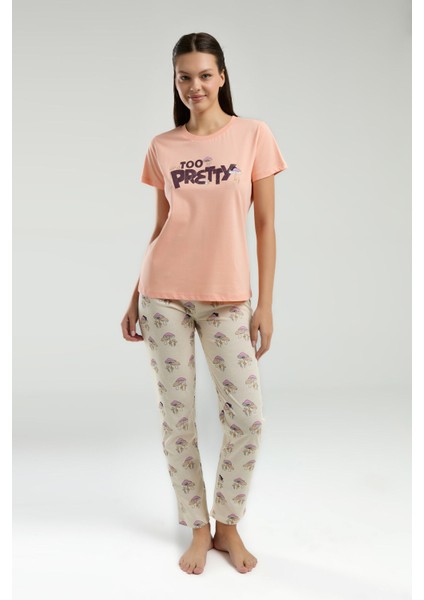 Kadın Turuncu Kısa Kol Pijama Takım fiyatları