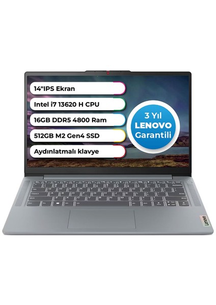 Ideapad 3 Slim Case Intel Core İ7-13620H 16 GB 512 GB Freedos 14 Inç 83EL005ATR