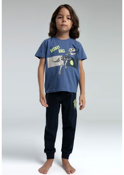 Erkek Çocuk Yeşil Kısa Kol Pijama Takım