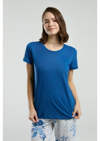 Kadın Mavi Kısa Kol Pijama Takım fırsatları