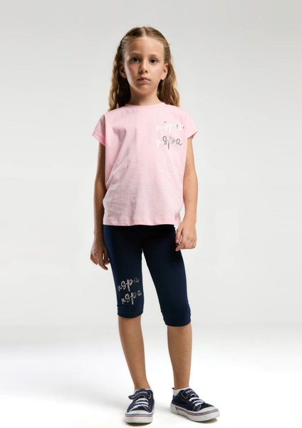 U.S. Polo Assn.. Kız Çocuk Pembe Tayt Takım