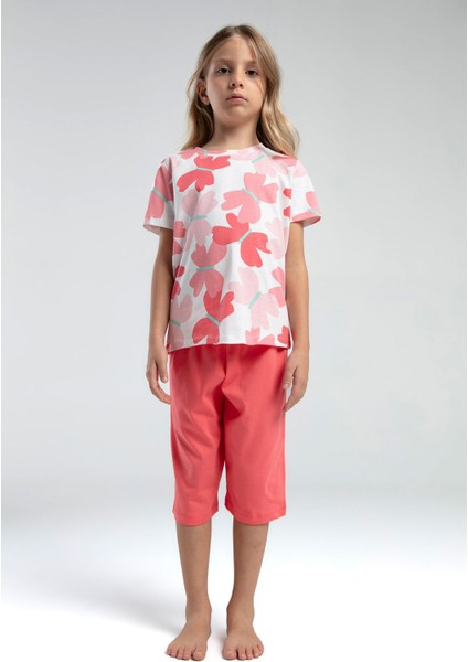 Kız Çocuk Pembe Kapri Takım