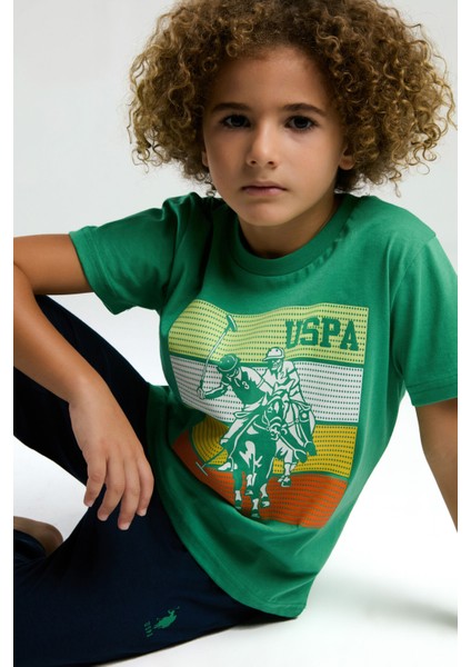 . Erkek Çocuk Yeşil Kısa Kol Pijama Takım