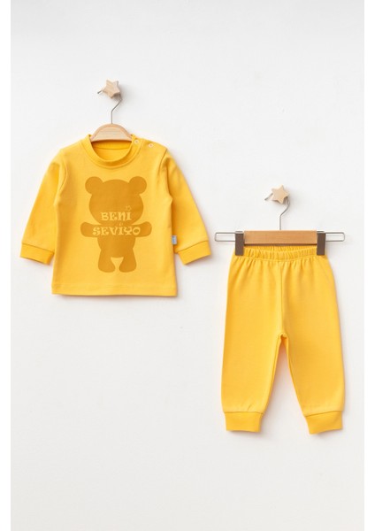 Ayıcık Baskılı Erkek Bebek Pijama Takımı 2006