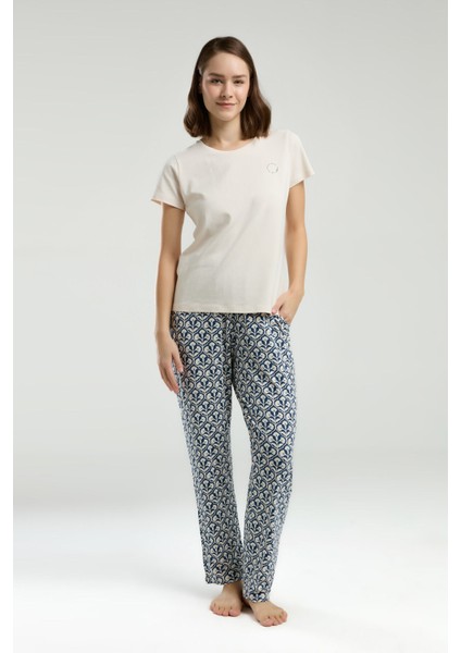 Kadın Krem Kısa Kol Pijama Takım fiyatları