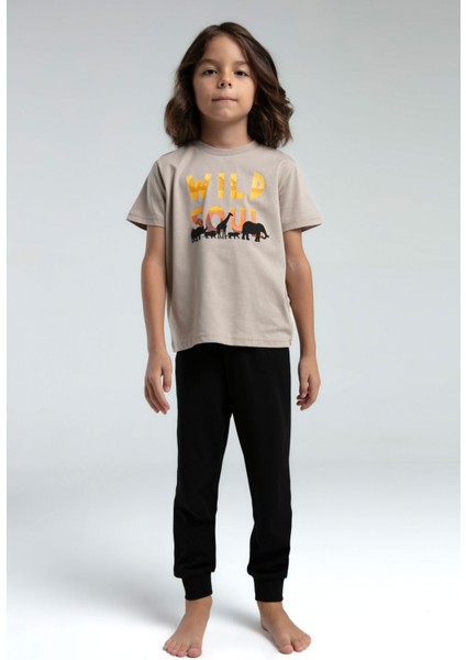 Erkek Çocuk Krem Kısa Kol Pijama Takım fiyatları