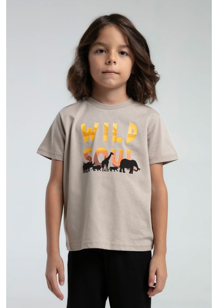 Erkek Çocuk Krem Kısa Kol Pijama Takım modelleri