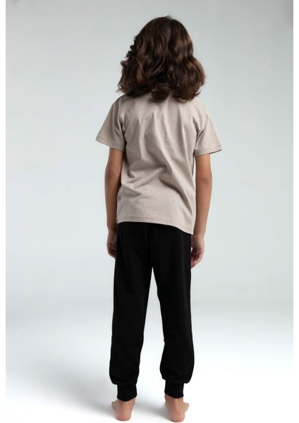 Erkek Çocuk Krem Kısa Kol Pijama Takım fırsatları