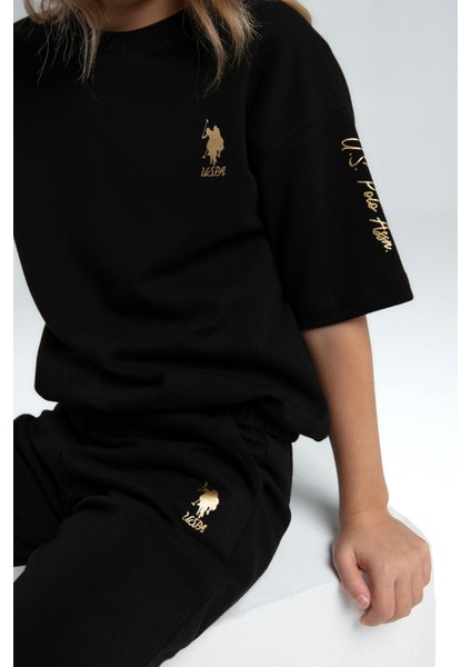 U.S. Polo Assn.. Kız Çocuk Siyah Kısa Kol Pijama Takım fırsatları