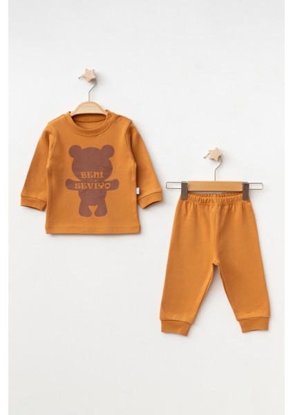 Ayıcık Baskılı Erkek Bebek Pijama Takımı 2006