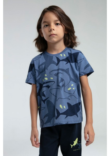 Erkek Çocuk Yeşil Kısa Kol Pijama Takım