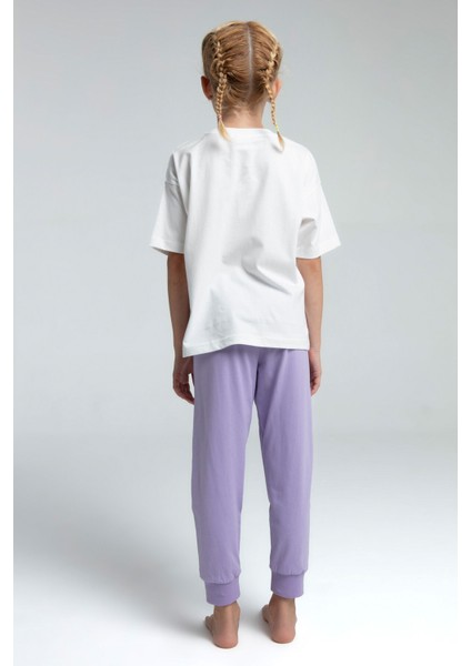 Kız Çocuk Mor Kısa Kol Pijama Takım modelleri