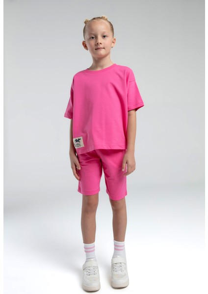 Kız Çocuk Pembe Bermuda Takım