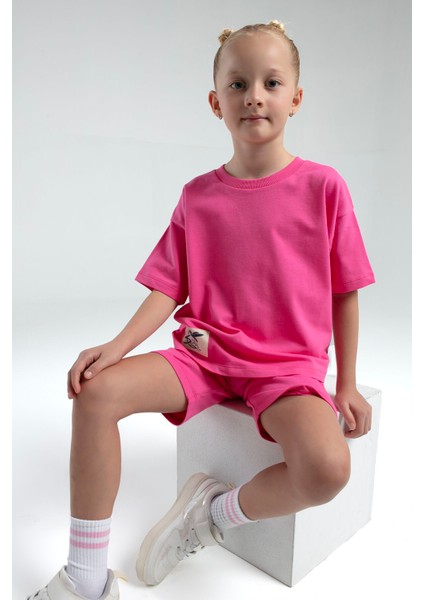 Kız Çocuk Pembe Bermuda Takım modelleri