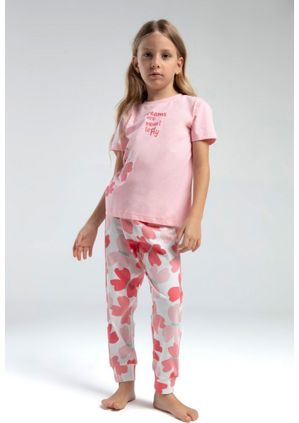 Kız Çocuk Turuncu Kısa Kol Pijama Takım