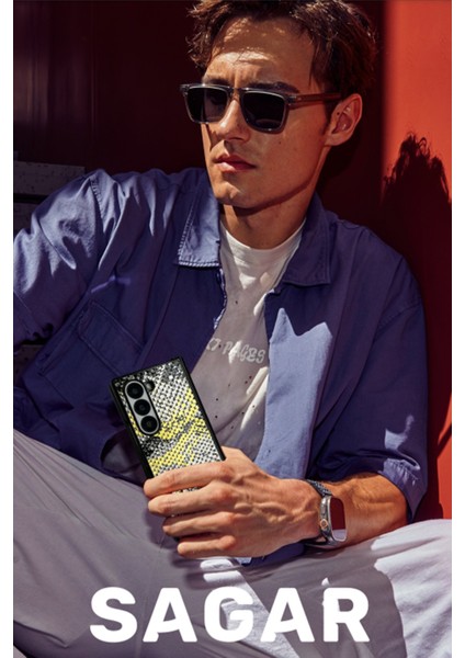 Sbprc Samsung Galaxy Z Fold 6 Uyumlu Kılıf Snake PU Deri Dizayn Mekanik Tuşlu Magsafeli Sagar Kapak fırsatları