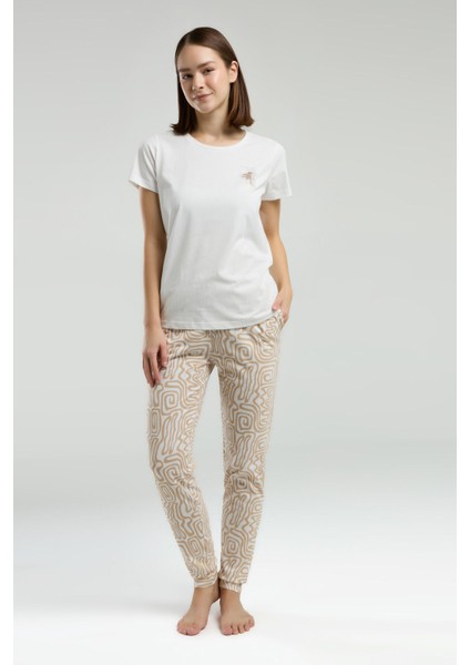 Kadın Beyaz Kısa Kol Pijama Takım fiyatları