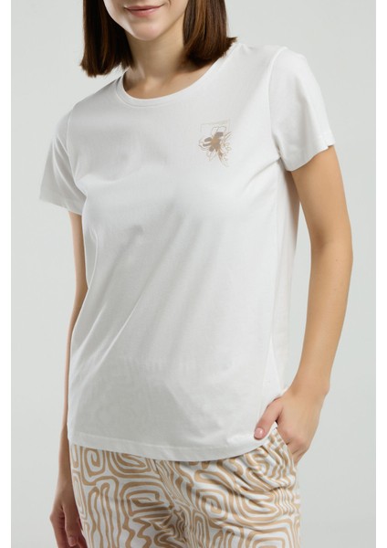 Kadın Beyaz Kısa Kol Pijama Takım fırsatları