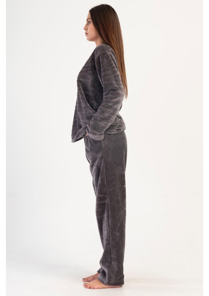Kadın Welsoft Uzun Kol Gri Pijama Takım C1T3N1O304 fiyatları