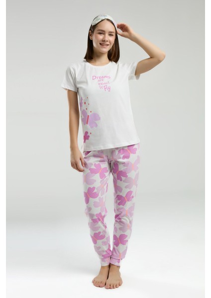 Kadın Beyaz Kısa Kol Pijama Takım modelleri