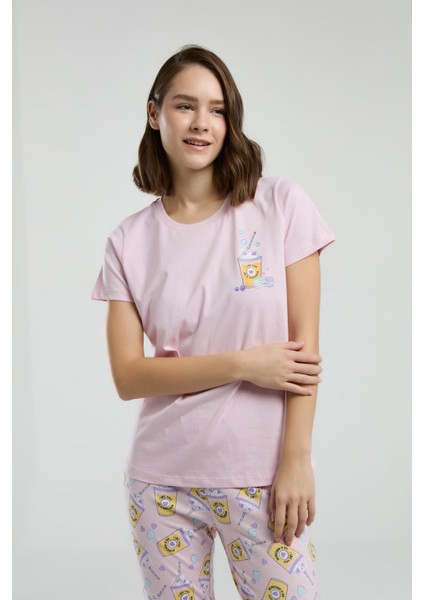 Kadın Pembe Kısa Kol Pijama Takım modelleri