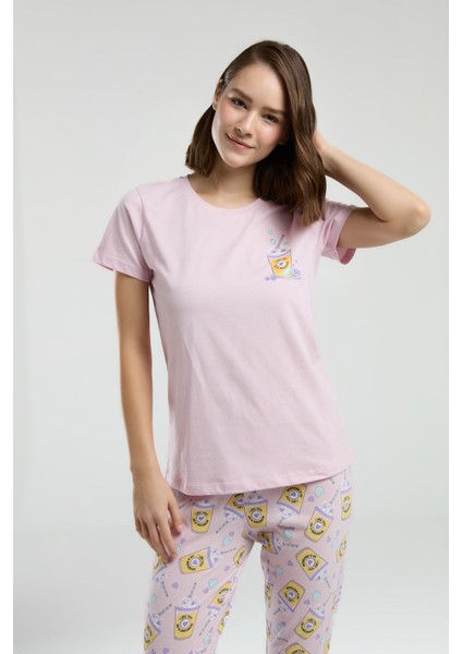 Kadın Pembe Kısa Kol Pijama Takım fırsatları