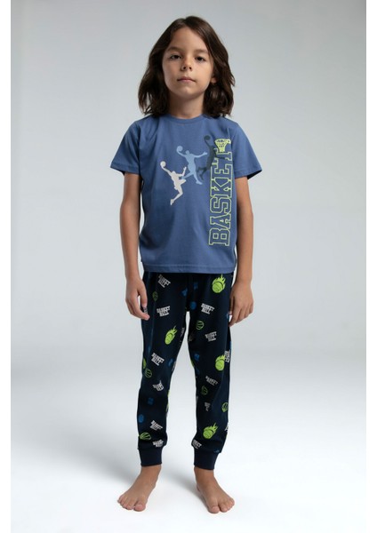 Erkek Çocuk Yeşil Kısa Kol Pijama Takım