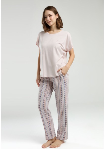 Kadın Pembe Kısa Kol Pijama Takım
