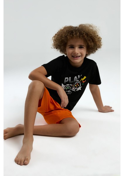 Erkek Çocuk Siyah Bermuda Takım