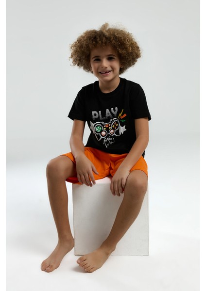 Erkek Çocuk Siyah Bermuda Takım modelleri