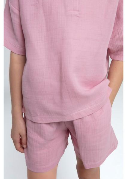 Kız Çocuk Pembe Şort Takım modelleri
