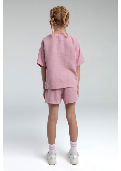 Kız Çocuk Pembe Şort Takım fırsatları