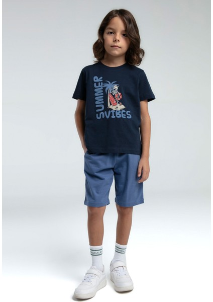 Erkek Çocuk Lacivert Bermuda Takım
