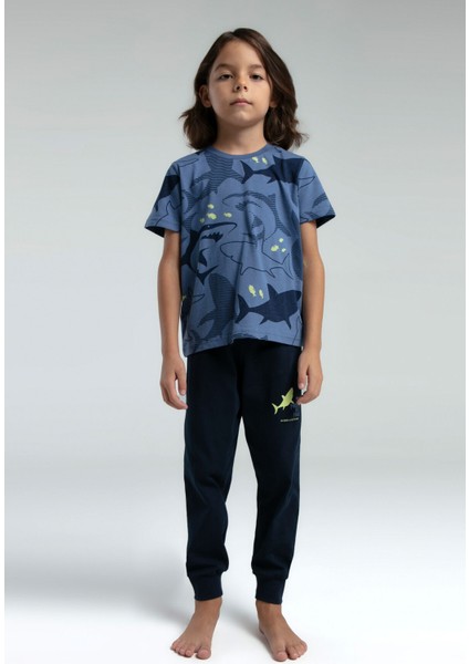 Erkek Çocuk Yeşil Kısa Kol Pijama Takım