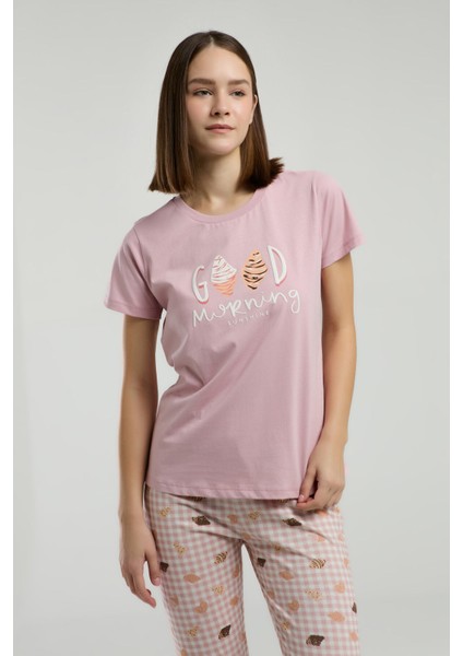 Kadın Pembe Kısa Kol Pijama Takım fırsatları
